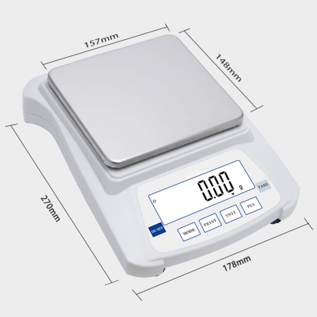 Bilancia da Laboratorio da 3 kg/0,1 g con Display LCD HD per bilance per pesare Oro, Gioielli e Diamanti. La Porta Dati 232 può Essere utilizzata per la Trasmissione Tramite Stampante.