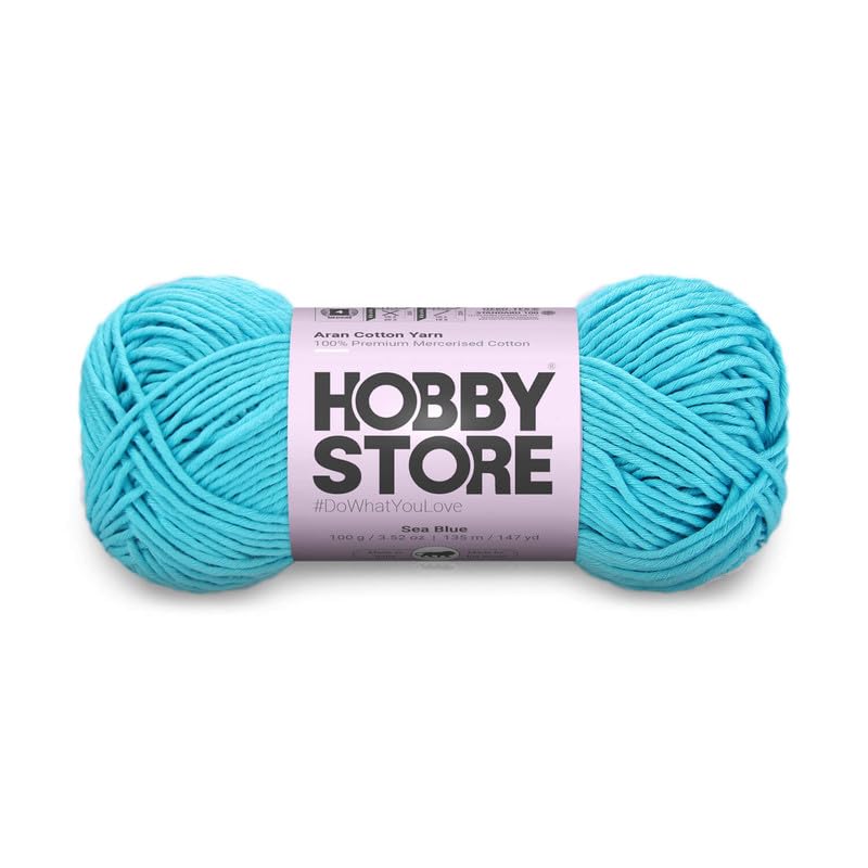Image of Cotton - Aran Yarn - 100% Mercerised Cotton Aran Yarn for Crochet & Knitting Durable Home Decor (1 ball /100 g) - 441 Sea Blue | Magic Needles