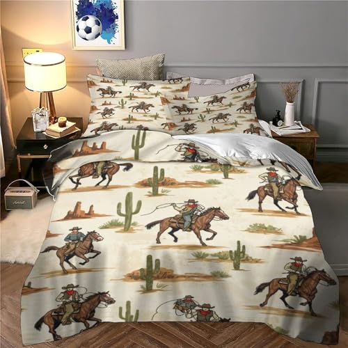 Housse de couette cowboys 135x200cm idée cadeau enfant