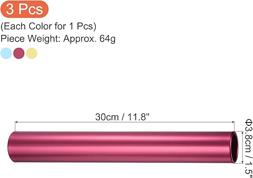 Miniatura 9 de PATIKIL Juego de bastones de pista de relé, tubo de aleación de aluminio, palo de carreras para atletismo al aire libre, herramienta de juego