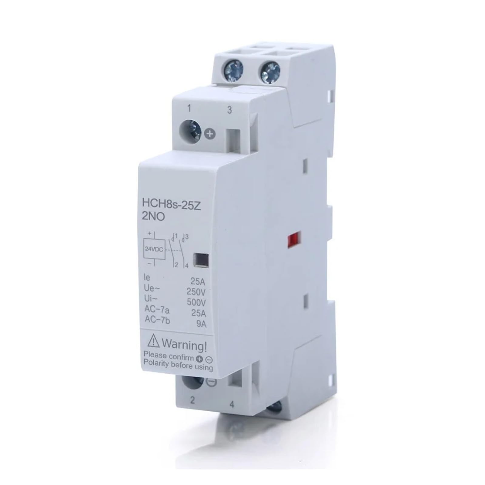 HCH8s-25 Modularer AC-Schütz, 25 A, 2P, 2 NO, 2 NC, 1 NO, 1 NC, 50 Hz, DC24 V, AC110 V, 220 V, Haushalts-DIN-Schienentyp (25 A, 1 NO1NC, DC12 V)