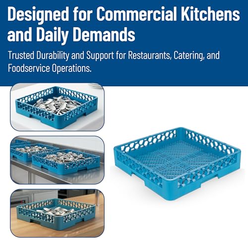Carlisle FoodService Products Opticlean Plastic Flatware Rack, Dishwasher Rack with Open Design for Commercial Dishwashers, 18.25 Inches, Blue by Carlisle FoodService Products - Image 7