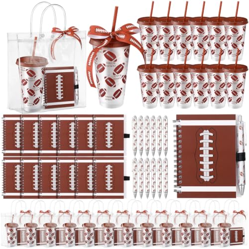 Cuaderno en espiral y vaso de 24 onzas en set de fútbol de 49 piezas