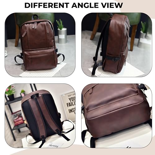 Image of Kraptick Multi-functional Backpack-Waterproof Laptop Backpack, Office Bag with PU Leather Design, Professional Bag for Laptops and Work, Durable and Stylish Bags for Travel