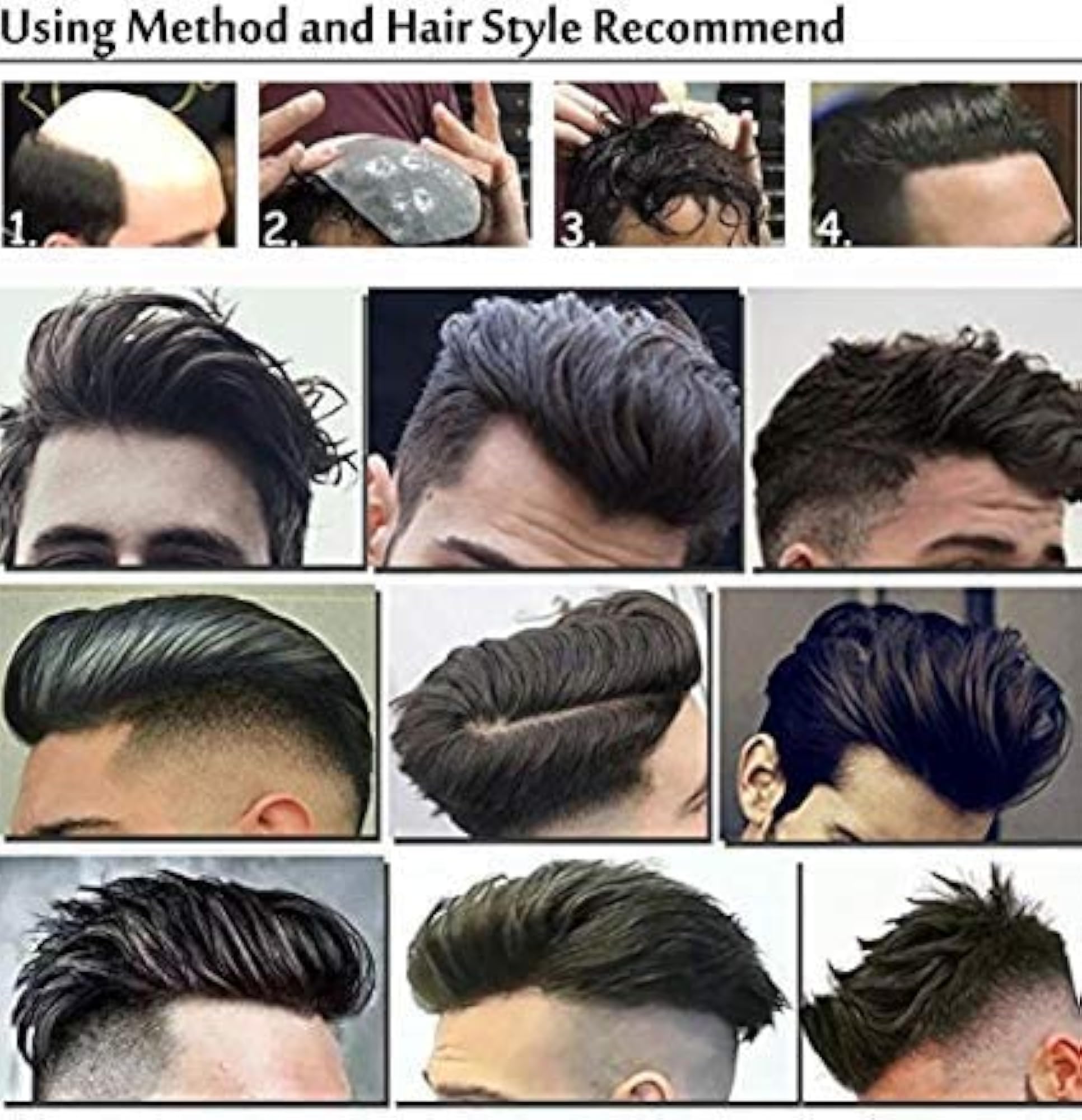 Men's Human Hair Lace Patch Toupee, Hair Loss Solution