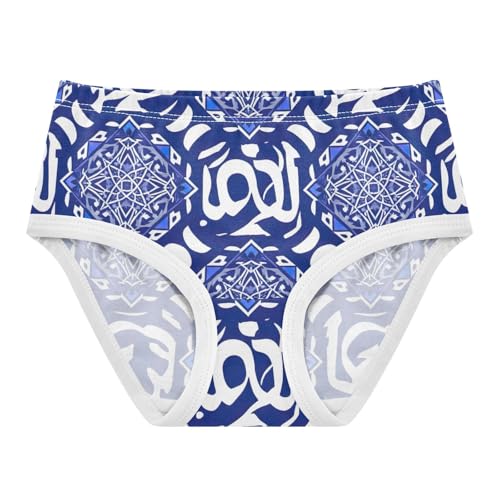 Cotton Girls Underwear Toddler Geometric Blue White Girl Panties Cute Artistic Kids Briefs Undies 2t