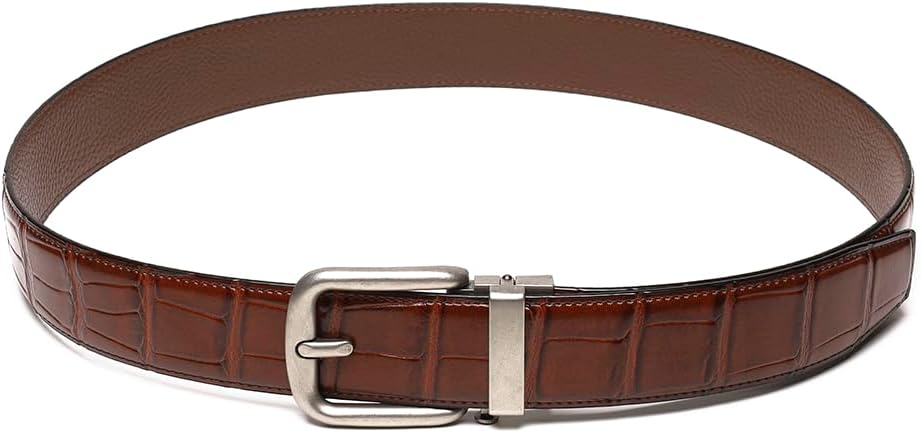Fabio Valenti Men's Genuine Leather Ratchet Dress Belt with Automatic Buckle, Adjustiable Sizes, Handmade, All leather Strap - Image 5