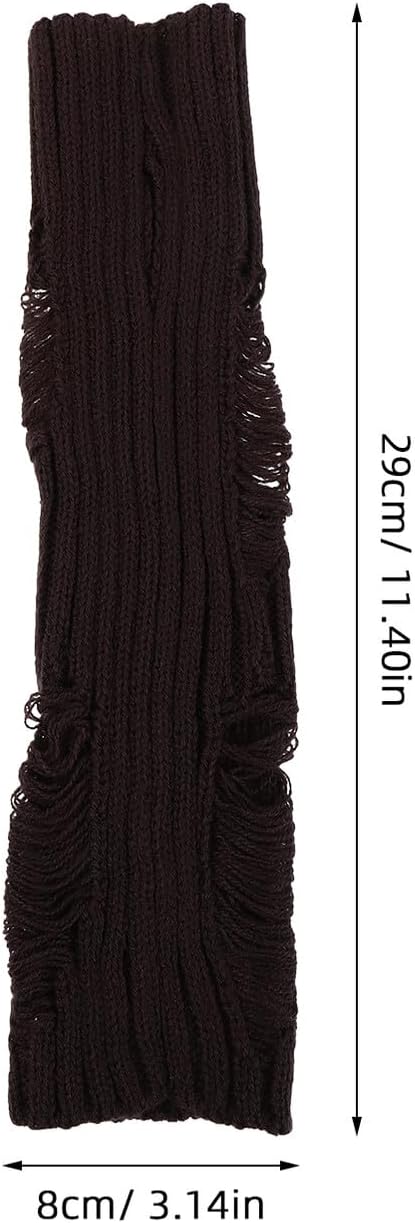 2 Pairs Women’s Fingerless Knitted Arm Warmers, Half Finger Hand Warmers, Dark Gray Long Mittens for Autumn Winter Cold Weather Accessories
