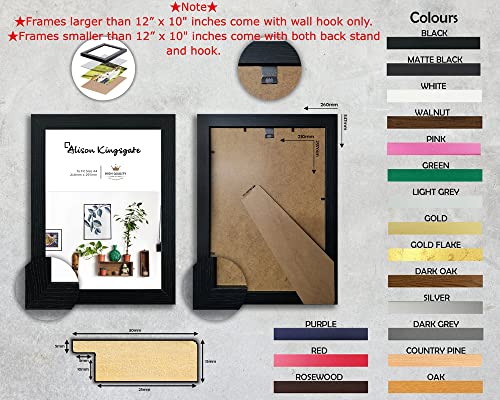 Alison Kingsgate 30X30CM Dark Grey Modern Photo Frames Pack of 3 - Engineered Wood Picture Frame with Perspex Front - Ideal for Certificates - Wall Mount or Tabletop - Multiple Sizes & Colors - Image 3