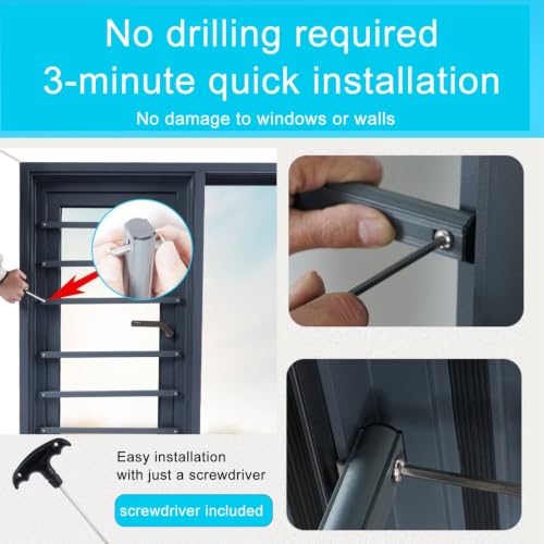Tiras de protección de ventana en aluminio blanco con instalación sin daños 8