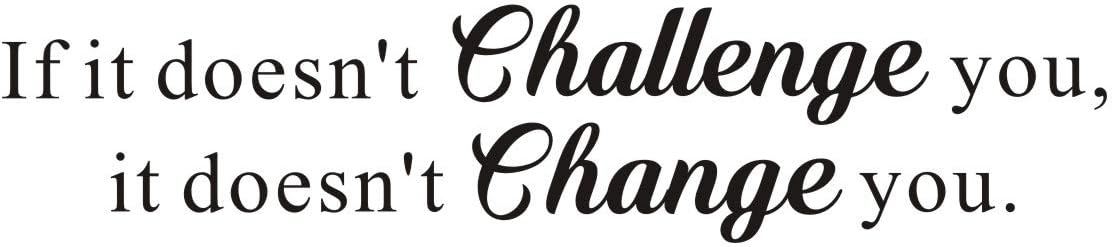 IARTTOP If it Doesn't Challenge You,it Doesn't Change You Mural Inspirational Quote Vinyl Letters&Sayings Gym Workout Motivational Art Decal,(Black) Words Wall Sticker,Excellent Gift