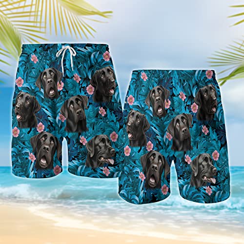 Labrador Summer Mens Swim Trunks - Dog Hawaiian Shorts for Men - Drawstring Beach Shorts, Mens Swim Shorts Set 22
