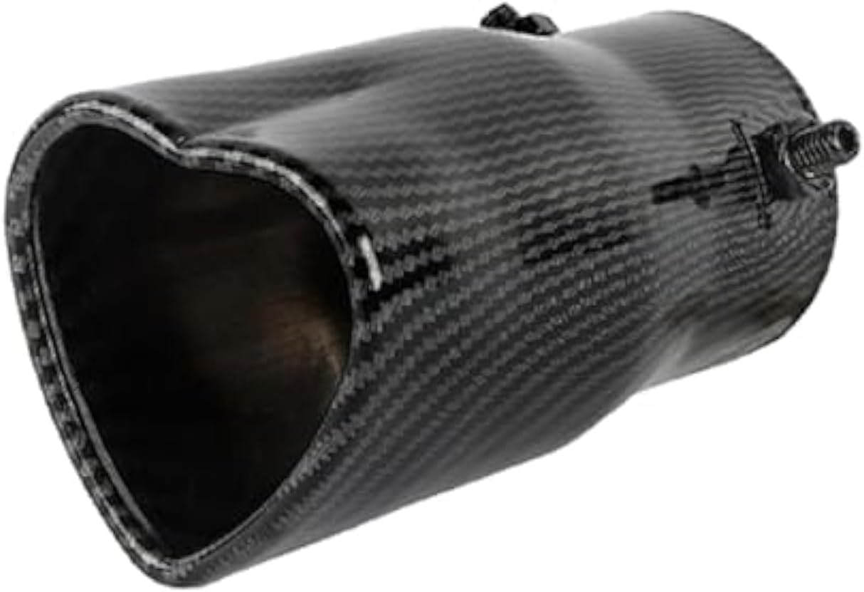 Car Exhaust Tip 2.5 inch Inlet, Universal Car Exhaust Pipe Modification Tail Throat Tail Pipe Stainless Steel Muffler Tip, Adjustable Heart Shaped Car Thickened Pipe (Straight,Carbon Fiber)
