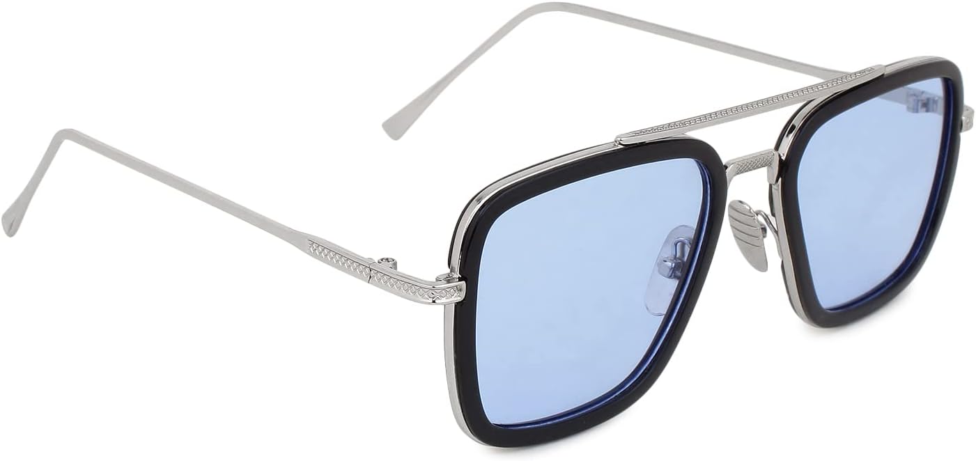 RYLENMetal Body Rectangular inspired from Tony Stark Sunglasses,The marvel,infinity War Iron Man Sunglasses for Men & Boys