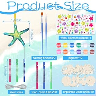 JellyArch 30 Pack Summer Ocean Wind Chime Kit for Adults, Sea Animals Beach Crafts DIY Make Your Own Marine Creature Shell Whale Wind Chime Ornaments for Home Activity Birthday