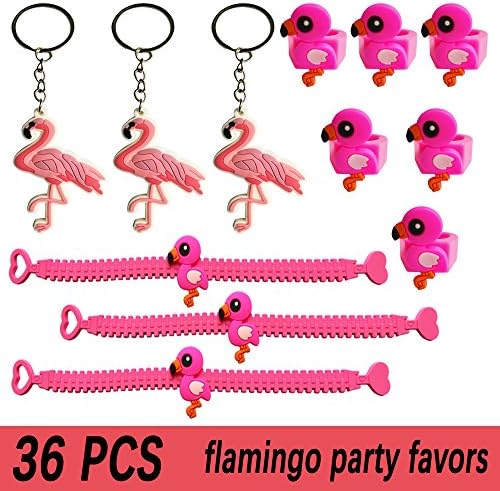 TRAONOR Flamingo ( Ring, Bracelet, Keychain ), Flamingo Party Supplies, Flamingo Party Favors