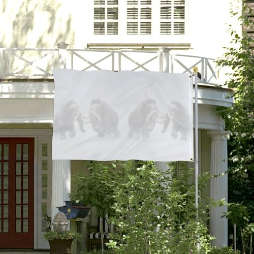 Bandera de mamuts lanudos luchando para renovar patios sosos 5