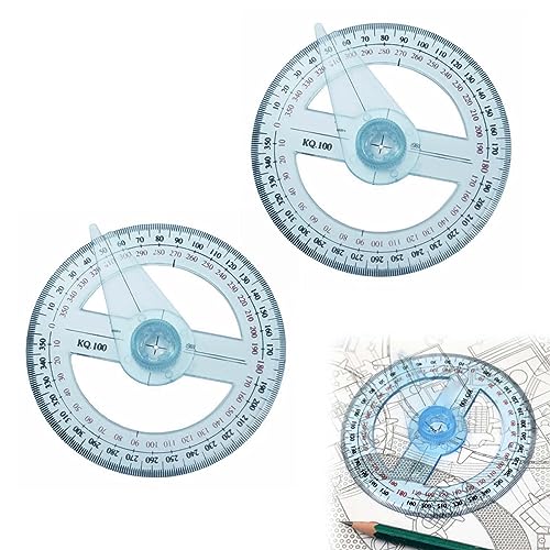 Amazon | 全円分度器 分度器 360度【2個入】数学分度器 透明な