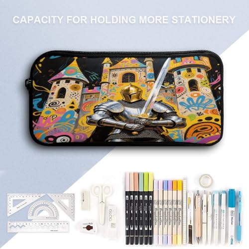 Printed Backpack With Lunch Pack Storage Box Case Castle Knight 3pcs Lightweight Travel Backpack4