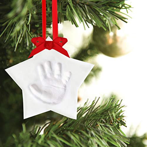 Tiny Ideas Baby's Hand Or Footprint Keepsake Ornament, No Bake Easy To Make Diy Craft Kit, Star #TOP2