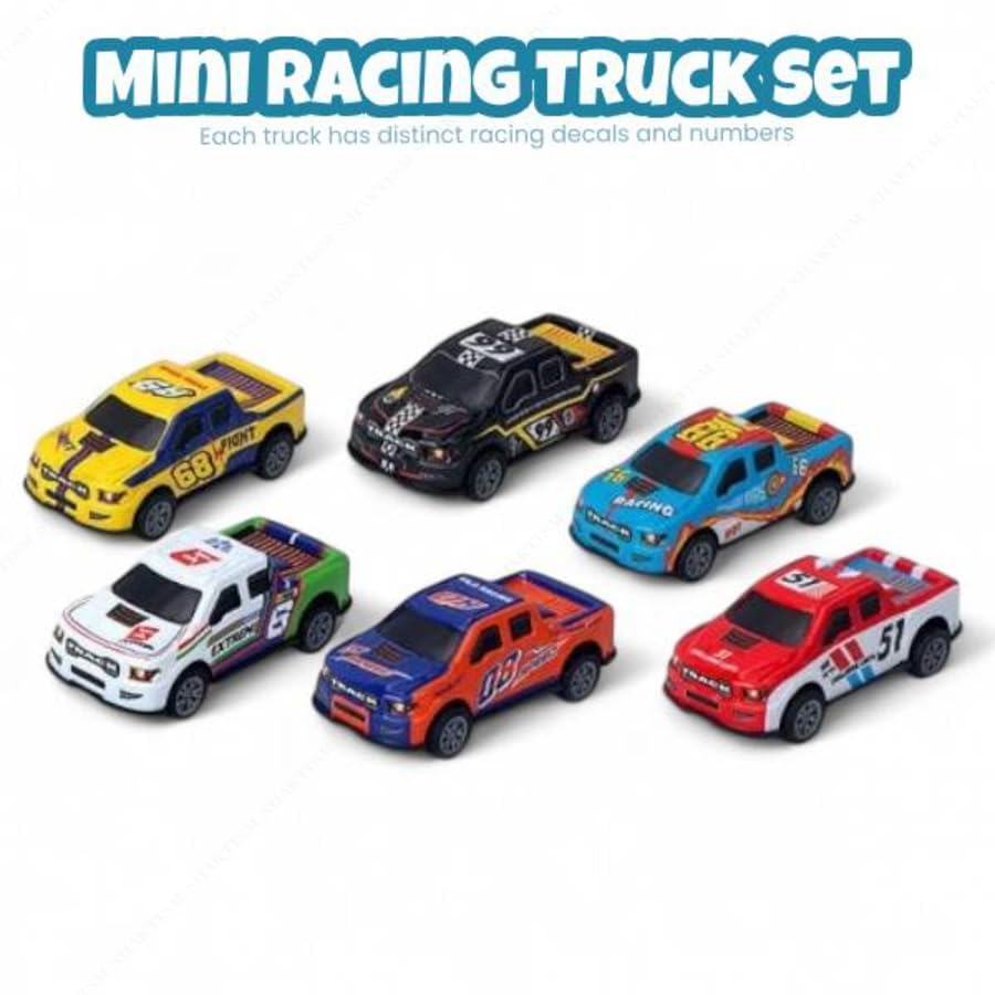 Image of SHAKTISM Die Cast Metal Toy Cars Set - 1:43 Scale Pull Back Action Cars with Open Doors, 4 Model Designs, Mini Vintage Car Collection for Kids Boys Girls, Gift Toy (Die-Cast Truck Set 12Pcs)