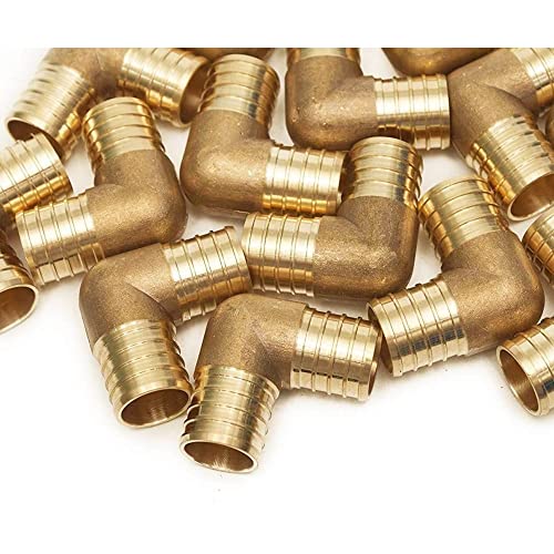3/4 Inch PEX Barbed Elbow 90 Connector Fitting Crimp Brass for PEX Pipe Tubing, No Lead 50