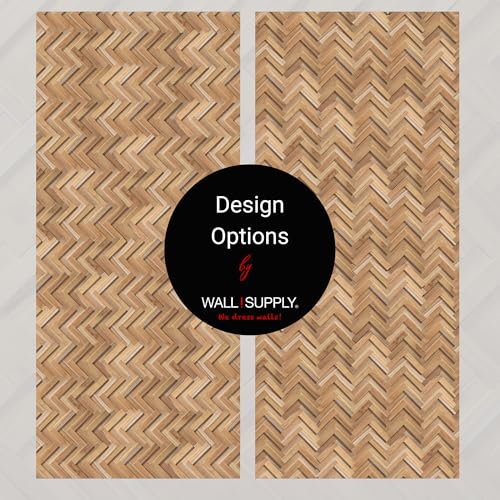Wall!Supply 3D Wall Panels – Reclaimed Herringbone Asian Teak Wood – Home Decor Wallpaper Alternative for Living Room, Bedroom & Office – Easy DIY Installation – 16 Pack, Covers 11.63 Sq Ft by Wall!Supply - Image 6