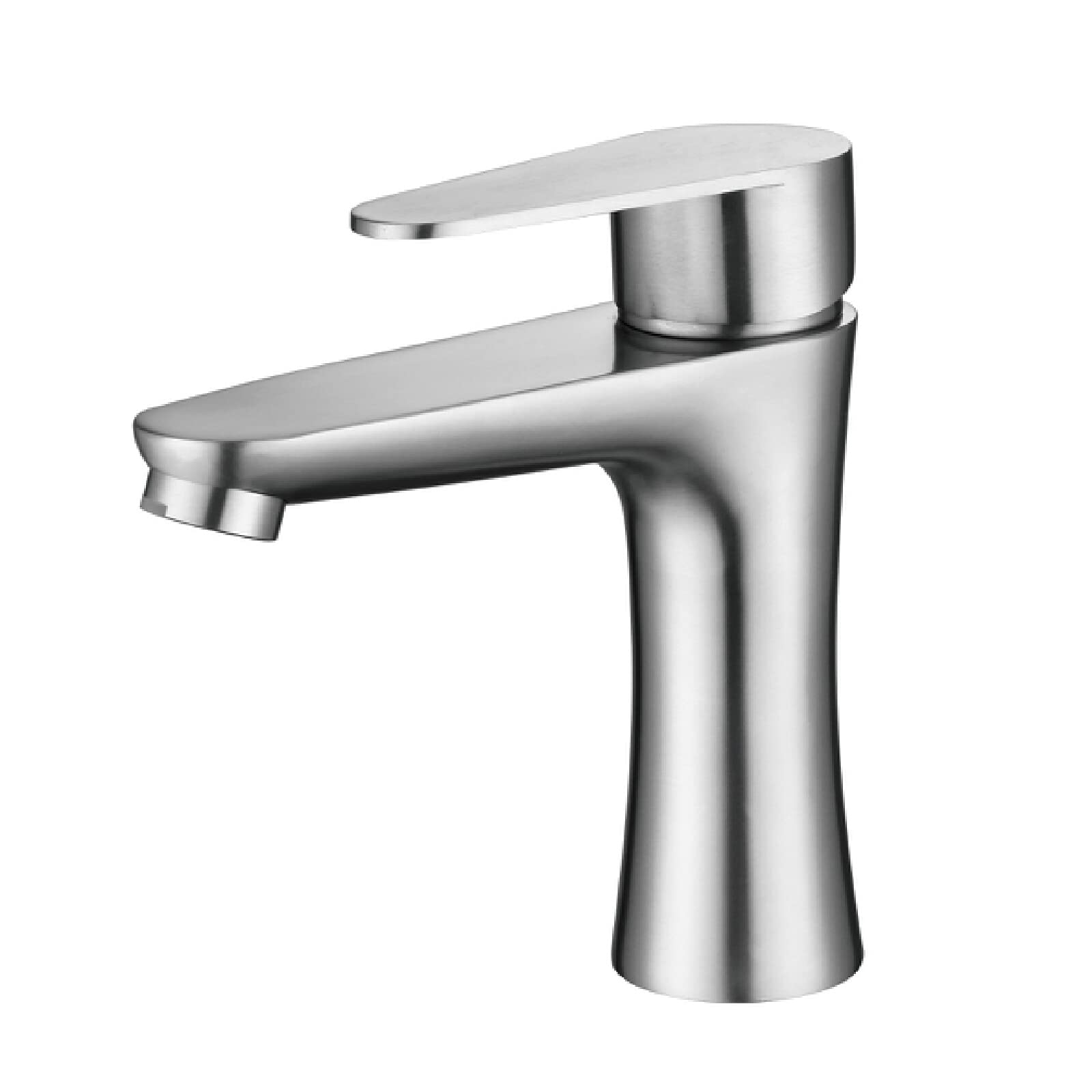 Robinet de lavabo mitigeur anti-calcaire en acier inoxydable nickel brossé pour salle de bain