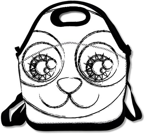 Fashion Lunch Box Caricature Face Panda Lunch Bag Insulation Board For Nurses Teens