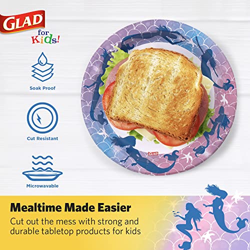 Glad-for-Kids-Mermaids-7-Paper-Plates-Microwave-Safe-Mermaids-Kids-Plates-Mermaids-Paper-Plates-for-Everyday-Use-7-Round-Paper-Snack-Plates-20ct
