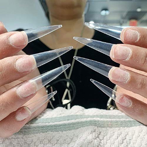 Yimart 500Pcs Acrylic Medium Long Stiletto Nail Tips Easy Coffin Nails Sharp False Nail Art Tips For Nails Salon (Clear) #TOP1
