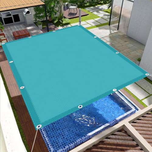 Voile d'ombrage bleu ciel rectangulaire 3,4x4m en polyester imperméable - 2