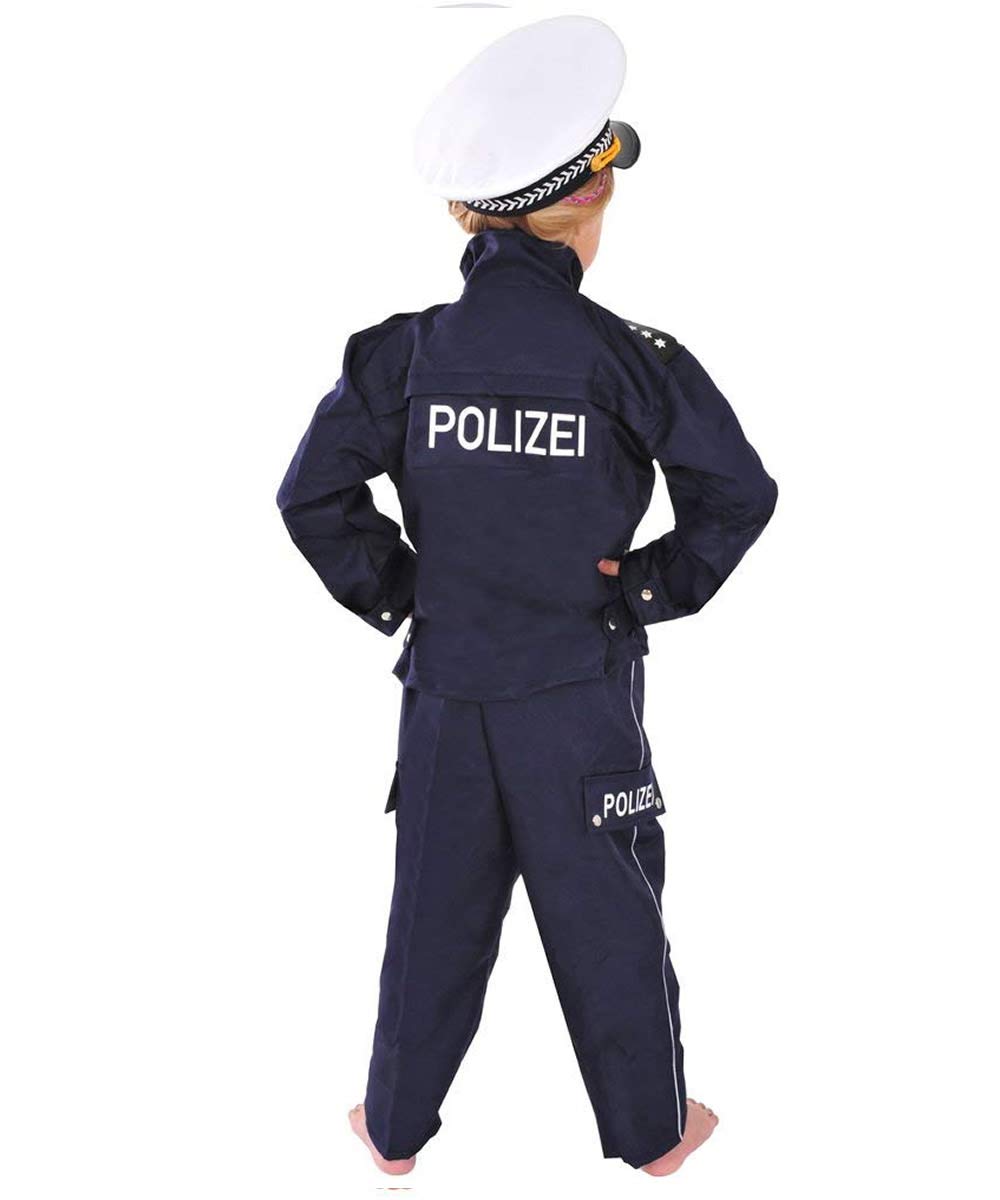Polizei Kinder Einsatzkommando Kostüm 122-128 für Fasching Karneval Polizist SEK