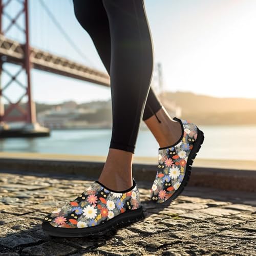 Image of Womens Slip On Walking Shoes Non Slip Loafer Breathable Holiday Travel Shoe Lightweight Casual Low Top Sneakers SizeUS 5.5-11.5