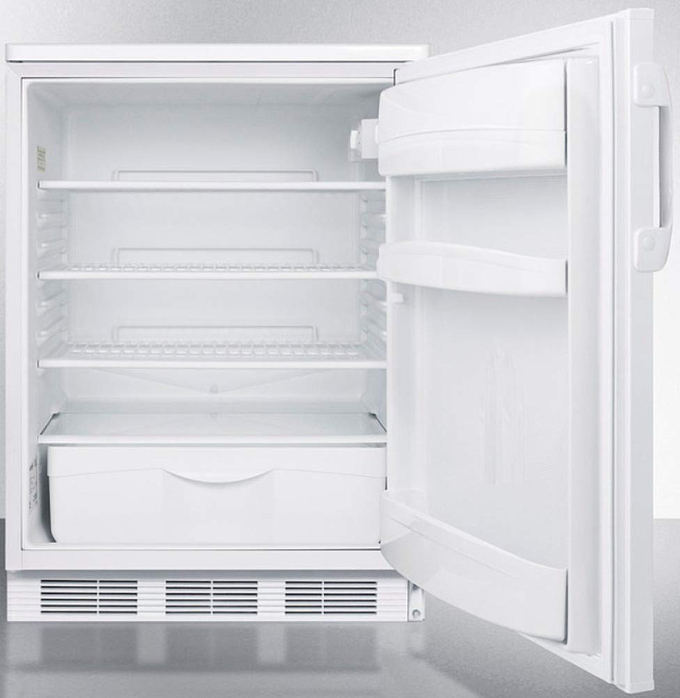 Summit Appliance FF6WBIADA ADA Compliant Commercial 24" Wide All-Refrigerator for Built-in General Purpose Use with Automatic Defrost, Interior Light, Adjustable Thermostat and White Cabinet on Fridge.com