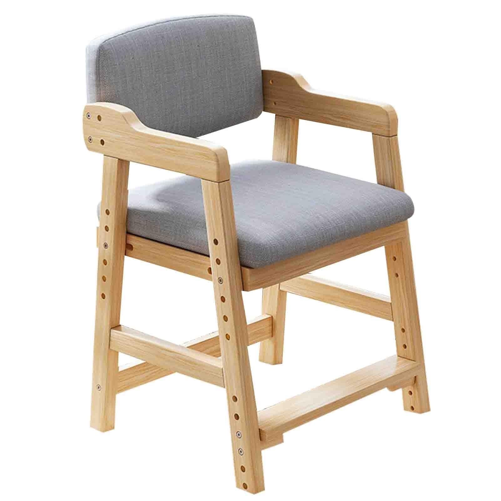 Conslika Adjustable solid wood study chairs, solid wood children's adjustable dining chairs/office chairs for household use, suitable for household use/desktops in the study.(A)