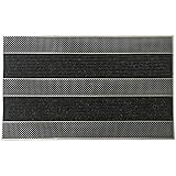 Die Matte mit den Maßen von 45 x 70 cm besitzt sowohl Gumminoppen für groben Schmutz, als auch eine Textiloberfläche aus Baumwolle für die Aufnahme von Flüssigkeiten.