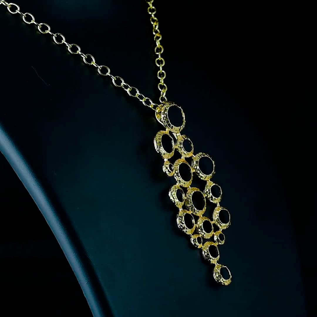 DeKulture Pendant Necklace Brass/Flash Gold Plating/Hoops Pendant Handmade Women Jewelry for Wedding Anniversary & Valentines Gift