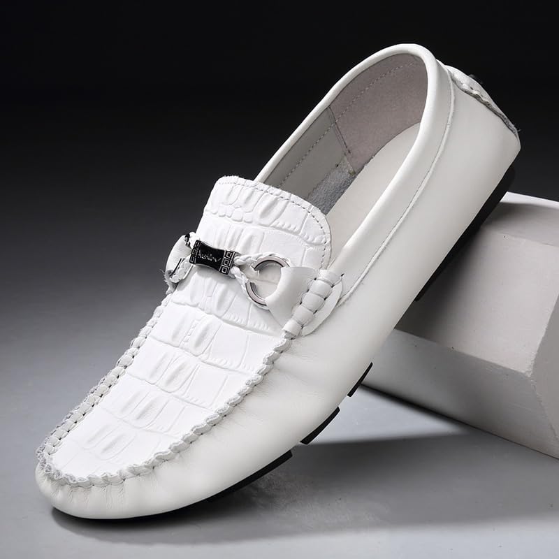 Handmade Loafers for Men Custom Comfortable Genuine Leather Crocodile Pattern Men Black Shoes with Leather Rubber Sole2