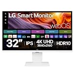 LG SMART Monitor 32U850SA-W, 4K UHD IPS 32 inch, 60Hz, 5ms GtG, HDR10, Wi-Fi, Bluetooth, Airplay, webOS smart apps with remote, Webcam, Built-in speakers, HDMI, USB-C (90W PD), White