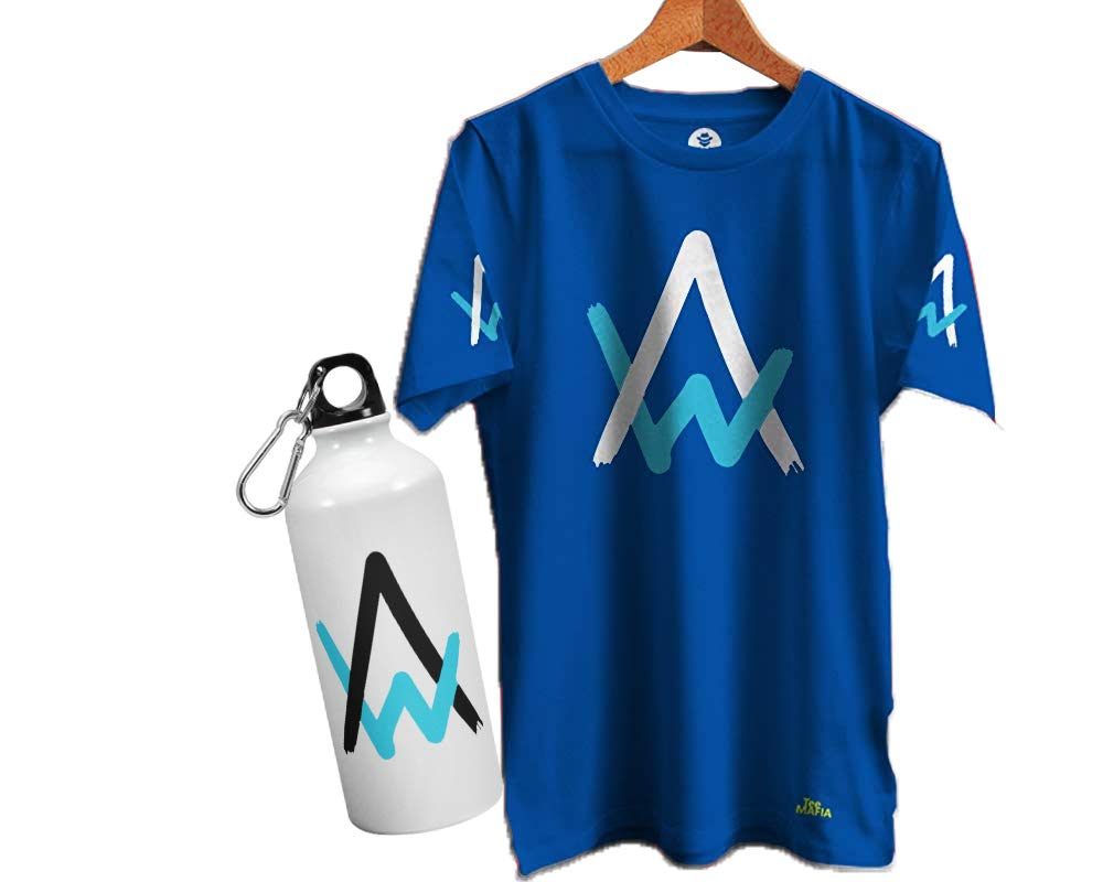 Tee Mafia Unisex Alan Walker Norwegian DJ Music Combo of Sipper Bottle and T-Shirts|Alan Walker T-Shirt|Alan Walker Sipper Bottle