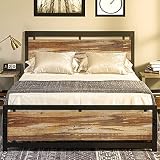 Codesfir Queen Bed Frame with Headboard and Footboard, Strong 4 U-Shaped Support Frames/12 Steel Sla