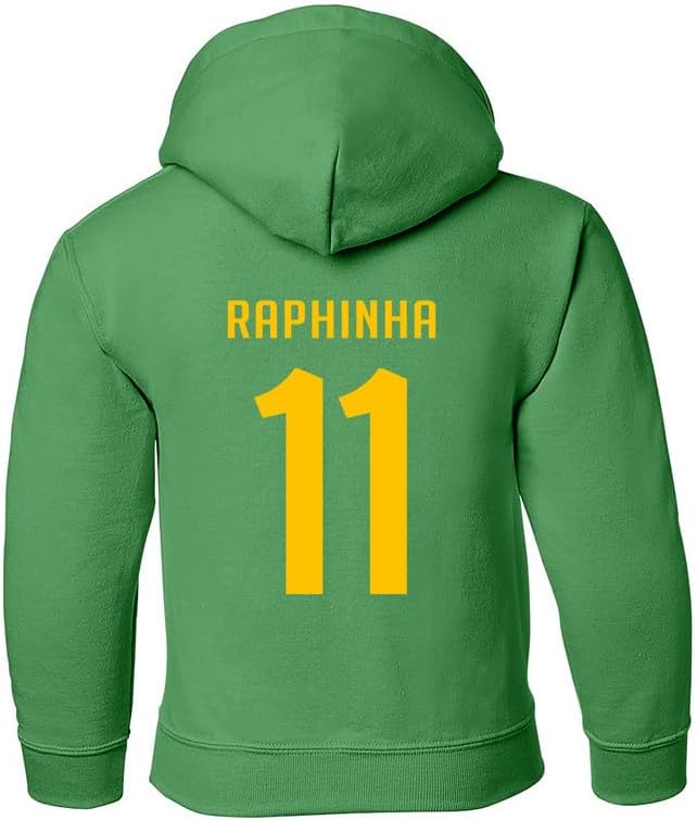 Tutiinca Raphinha 11 Jersey Style – Brazil Soccer Cup Fan Youth Hooded Sweatshirt