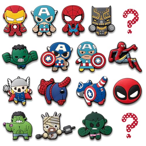 8 17Pcs Cartoon Croc Charms for Shoe Cartoon Shoe Charms for Clogs Sandals Decoration (17Pcs)
