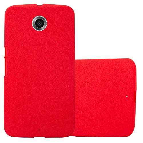 Cadorabo Case Compatible with Motorola Nexus 6 in Frost RED - Shockproof and Scratch Resistant TPU Silicone Cover - Ultra Slim Protective Gel Shell Bumper Back Skin