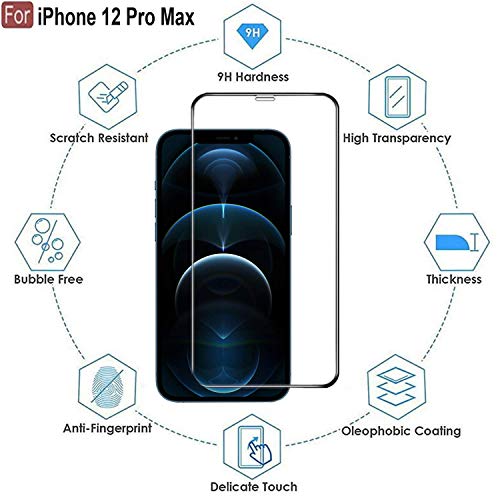 Image of Premium Tempered Glass Screen Guard Compatible With iPhone 12 Pro Max (6.1 Inch) | 9H Hardness | Edge to Edge Protection | Anti Scratch | Bubble Free Installation | HD Clear