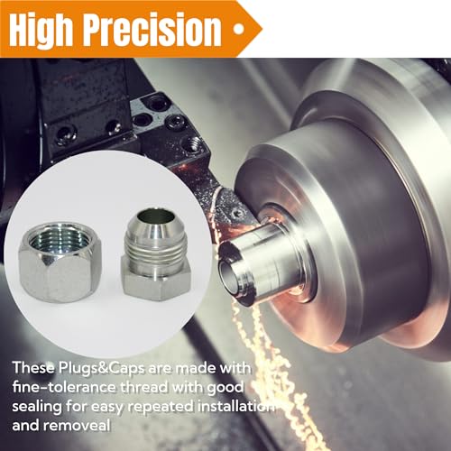 Image of 64 Pcs Hydraulic Hose Tube and Pipe Fitting Kit, 37 Flare JIC Cap and Plug Kit, Heavy Duty Seal Adapter Set w Precision Threading, Steel Flare Fitting Set, Dash Sizes -04-06 -08-10 -12-16
