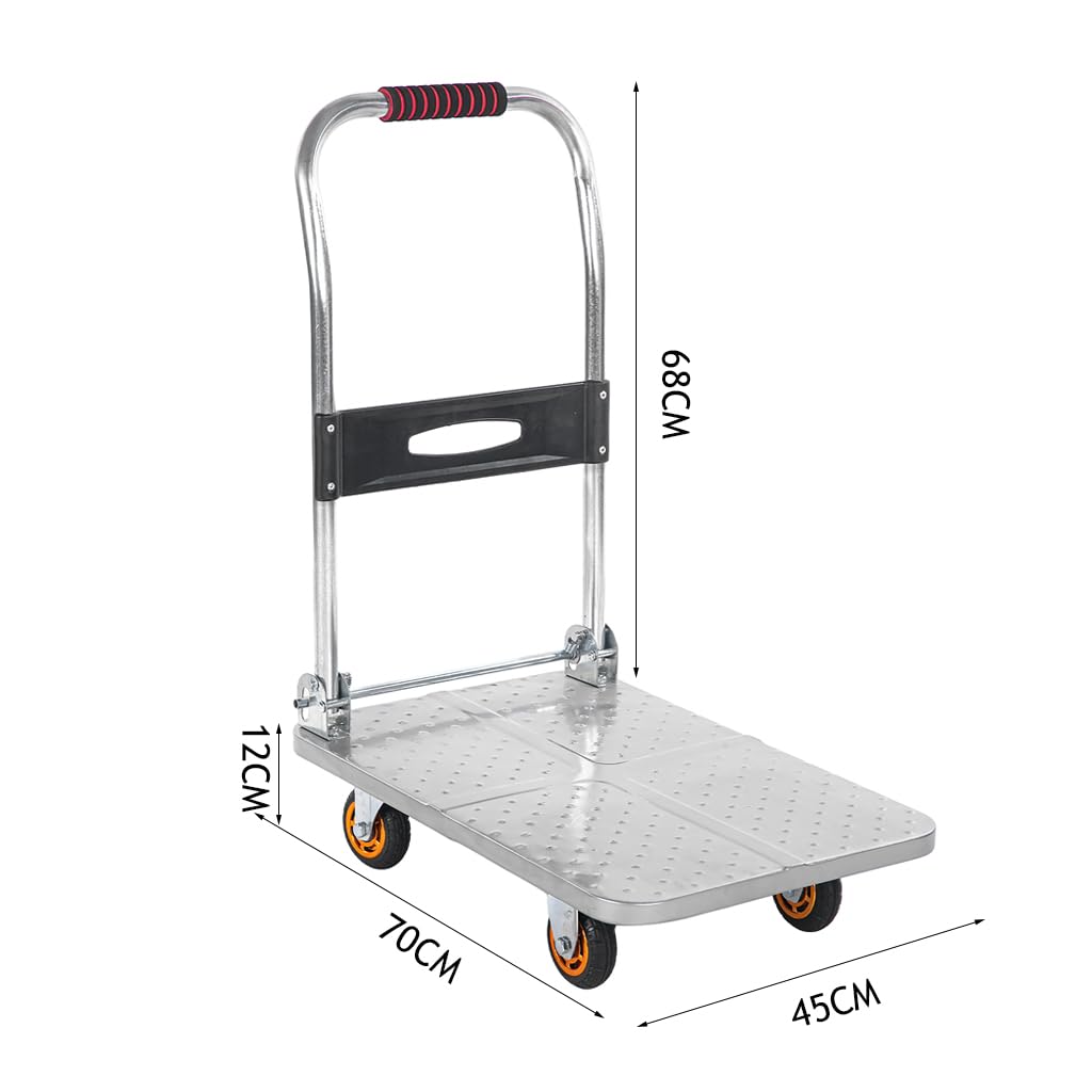 Carrello Pieghevole Multifunzionale per Carichi Pesanti - Pianale Piatto 70X45 Cm per Un Facile Trasporto E Campeggio, Ideale per Traslochi E Operazioni di Sollevamento.,