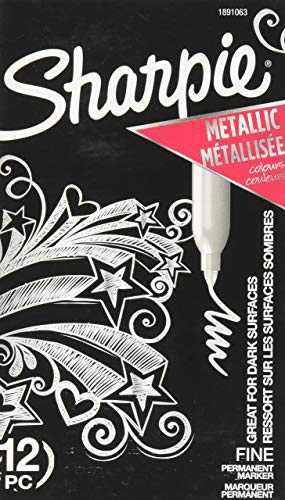 Sharpie Metallic Permanent Markers | Fine Point | Silver | 12 Count