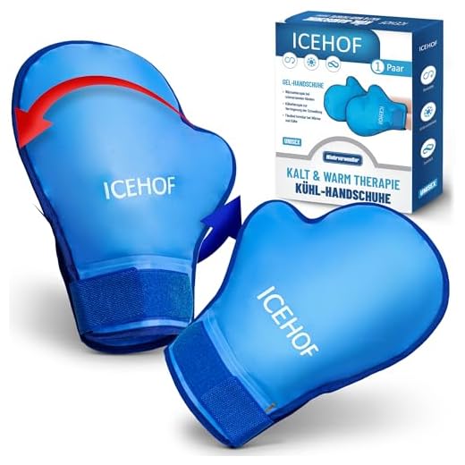 ICEHOF Guantes de enfriamiento [2x] Material suave - Terapia de frío y calor para manos, dedos con Quimioterapia y Reumatismo Hipertermia